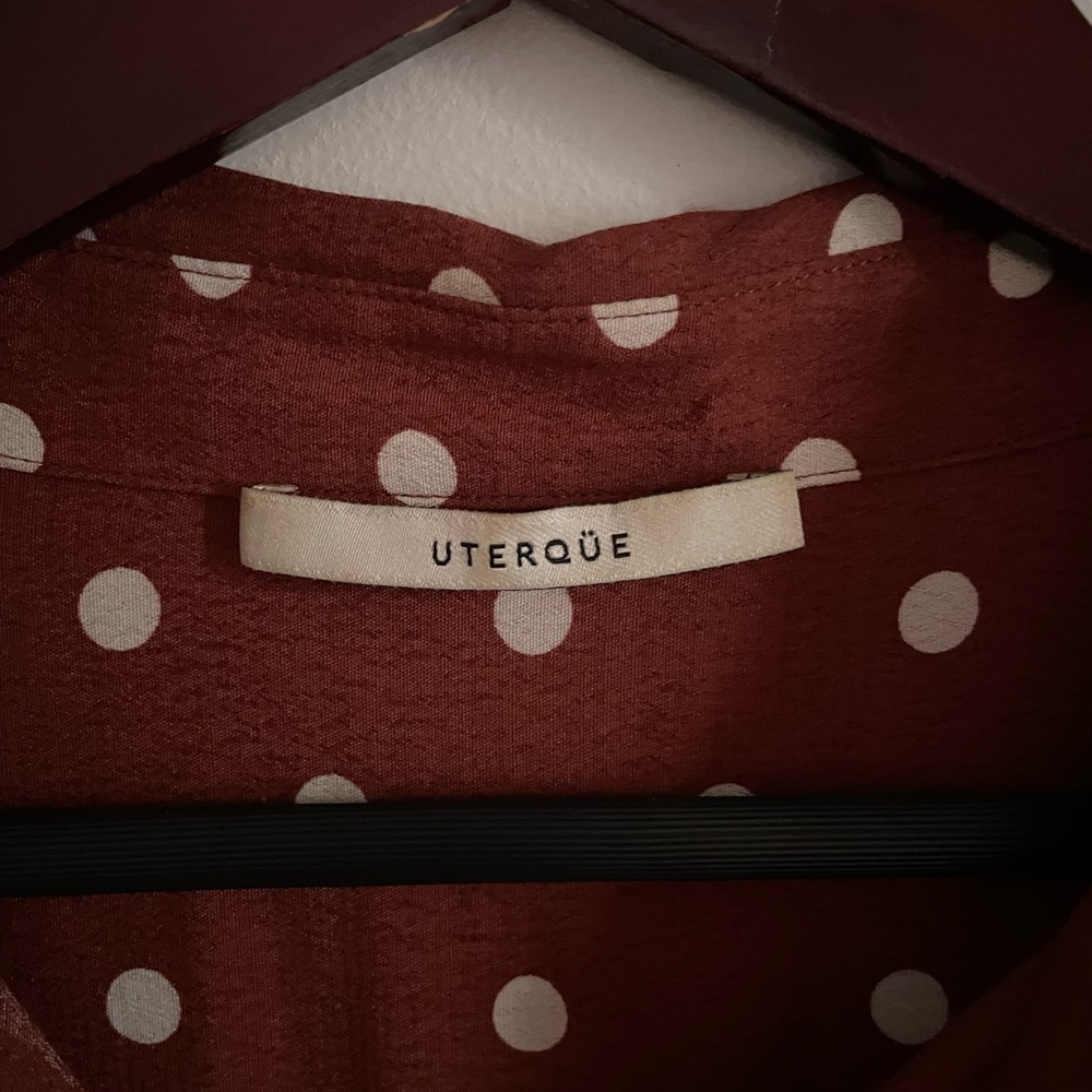 NWOT: Uterqüe Brown Midi-Dress with Polkadots - Picture 7 of 12